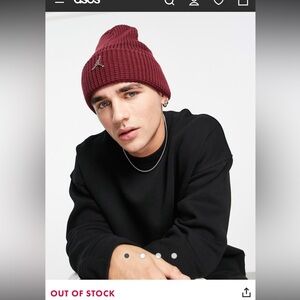 Air Jordan Nike Beanie Utility Metal JM red One Size jumpman knit hat logo